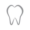 Simple Vector Tooth Line iCon on iSolated White Background Royalty Free Stock Photo