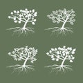 Simple vector trees. Environmental symbol tree illustration icon set Royalty Free Stock Photo