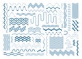 Simple vector wavy line design elements set