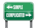 simple versus complicated road sign illustration