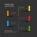 Simple vertical infographic timeline template made from dark gray paper stripes Royalty Free Stock Photo