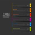 Simple vertical infographic timeline template made from dark gray paper stripes Royalty Free Stock Photo