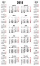 Simple vertical vector calendars for 2018 and 2017 2019 years