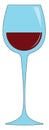 Simple vetor illustration of a wine glass with red wine Royalty Free Stock Photo