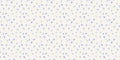 Simple vibrant polka dots, drops, spots seamless pattern. Creative blue tiny random dots, snowflakes, circles, leaflets