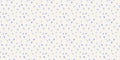 Simple vibrant polka dots, drops, spots seamless pattern. Creative blue tiny random dots, snowflakes, circles, leaflets