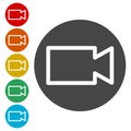 Simple video camera icon vector