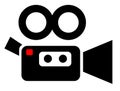 Simple video camera icon on white