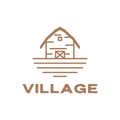 Simple village home wood logo design vector graphic symbol icon illustration creative idea