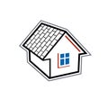 Simple village mansion icon, vector abstract house.