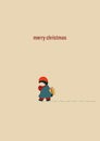 Simple vintage Christmas card template with cute, adorable kids and presents. Eps10 illustration