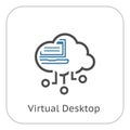 Simple Virtual Desktop Vector Line Icon