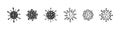 Simple virus drawn icon set. Virus icons. Bacteria icons. Vector illustration