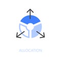 Simple visualised allocation icon symbol