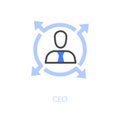 Simple visualised CEO icon symbol