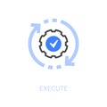 Simple visualised execute icon symbol