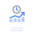 Simple visualised long term investment icon symbol