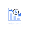 Simple visualised lower costs symbol