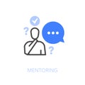 Simple visualised mentoring icon symbol