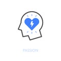 Simple visualised passion icon symbol