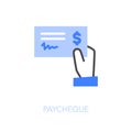 Simple visualised paycheque icon symbol Royalty Free Stock Photo