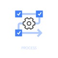 Simple visualised process icon symbol