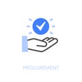 Simple visualised procurement icon symbol