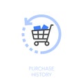 Simple visualised purchase history icon symbol