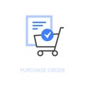 Simple visualised purchase order icon symbol