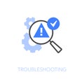 Simple visualised troubleshooting icon symbol