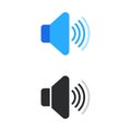 Simple volume icon with blue and black color