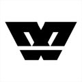 Simple W, WX geometric initials logo
