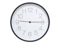 Simple wall clock with black frame and white face displaying 09:15 or 21:15. Royalty Free Stock Photo