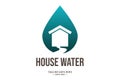 Simple Water Drop House River Creek Spring Logo Design Royalty Free Stock Photo