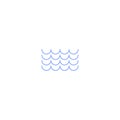 Simple water waves line icon