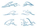 Simple waves vector set Royalty Free Stock Photo