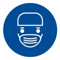Simple wear protective face mask icons for your design