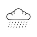 Simple Weather Icon Depicting Cloud with Rain Falling Minimalist Graphic Vector Royalty Free Stock Photo
