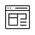 Simple web browser window icon in black and white Royalty Free Stock Photo