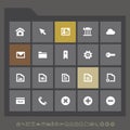Simple web icons collection, flat gray