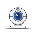 Simple Webcam with Blue Eye Lens Cartoon Vector Icon Illustration Royalty Free Stock Photo
