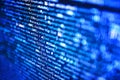 Simple website HTML code with colourful tags in browser view on dark background. Developing programming and coding technologies. Royalty Free Stock Photo