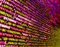 Simple website HTML code with colourful tags in browser view on dark background. Future technology creation process. Programming Royalty Free Stock Photo