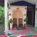 The simple wedding decoration from streofoam.