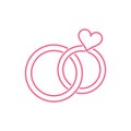 Simple wedding rings icon