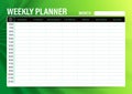 Simple Weekly schedule planner template Royalty Free Stock Photo