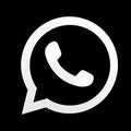 Whatsapp logo icon. black and white Royalty Free Stock Photo