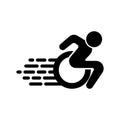 Simple wheelchair racing competition illustration design template