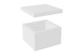Simple white blank cardboard open box with lid Royalty Free Stock Photo