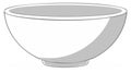 Simple white bowl with gray shading and rim illustration Royalty Free Stock Photo